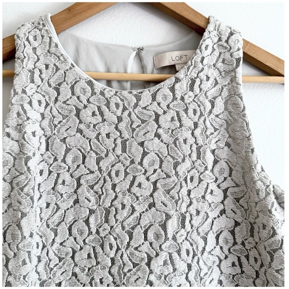 LOFT Lace Overlay Peplum Tank S - Picture 5 of 9